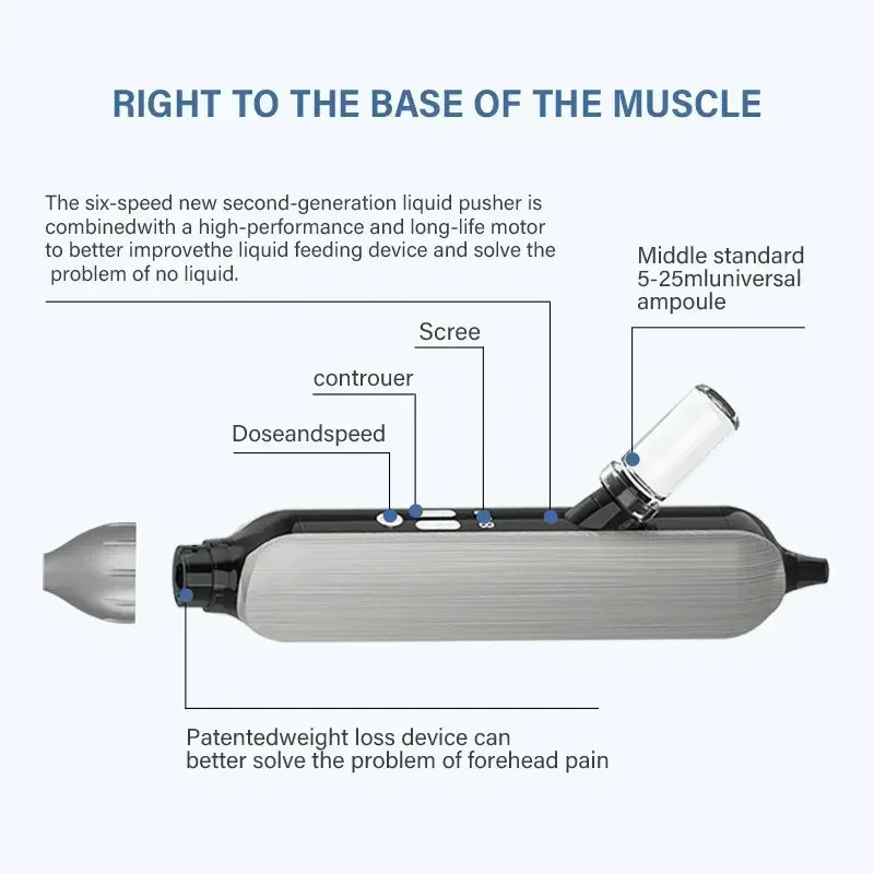 Dispositivo Facial de Oxígeno de Agua a Alta Presión Jet Peel 2 en 1