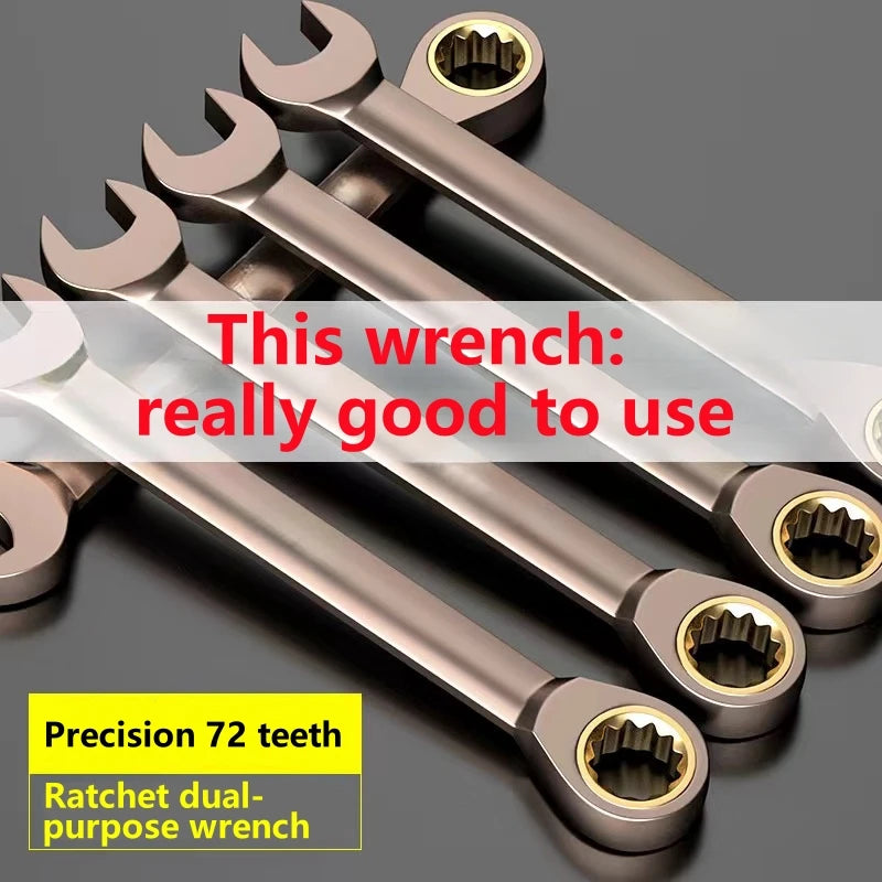 Metric Flex Head Ratcheting Wrench Set - Chrome Vanadium Steel (6-30mm)
