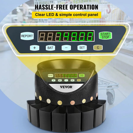 300 Coins Per Minute Coin Sorter Led Display