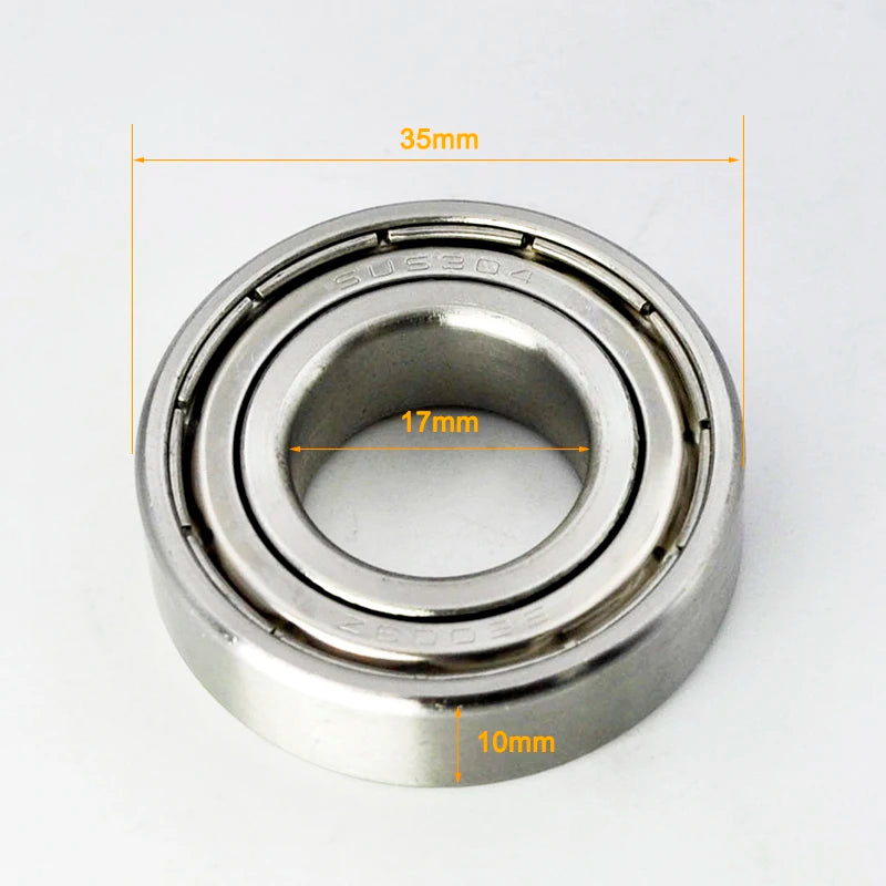 304 Stainless Steel Ball Bearings &ndash; Food Grade Non Magnetic 6003ZZ 17x35x10mm / CHINA / 2Pcs
