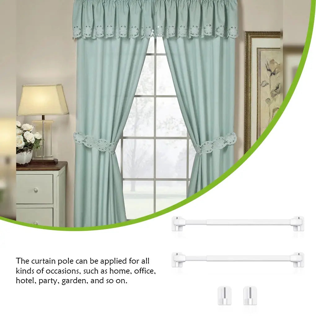 2/4PCS Adjustable Curtain Rod Extendable Bathroom Bar Shower Telescopic Poles Without Drilling Hanger Rods for Kitchen Home Hote by InterCyprus Trading Ltd