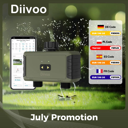 Diivoo 2-Zone Smart Sprinkler Timer