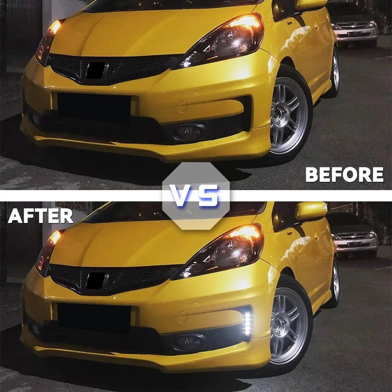 LED Dagrijverlichting Covers voor Honda Fit Jazz RS 2011-2013 Waterdicht Chroom ABS Voor Links en Rechts