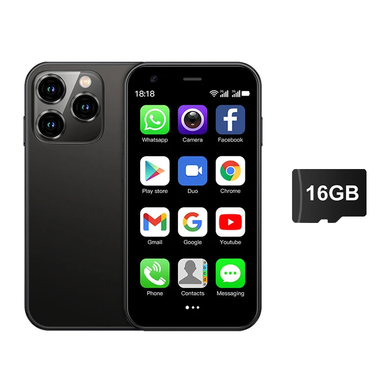 SERVO 15SE Mini Smartphone 3G WCDMA Android &ndash; Ultra Compact black N 16GB TF card / 16g / 2 G