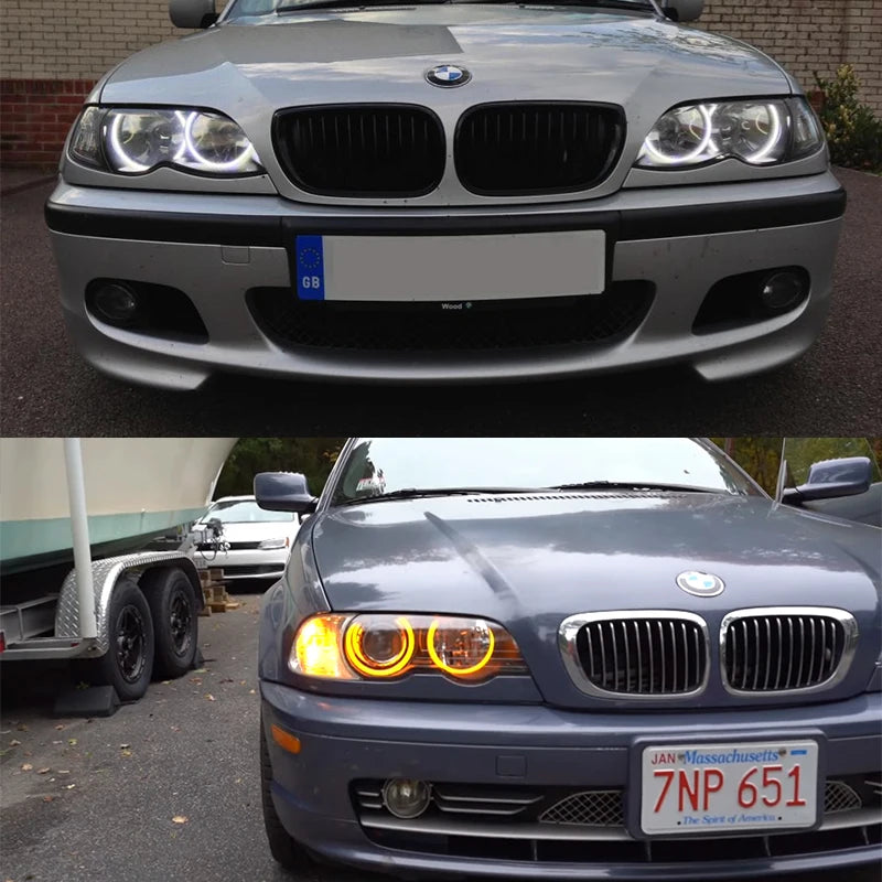 Anneaux halo de phare LED blanc pour BMW E46 Série 3 Berline Coupé
