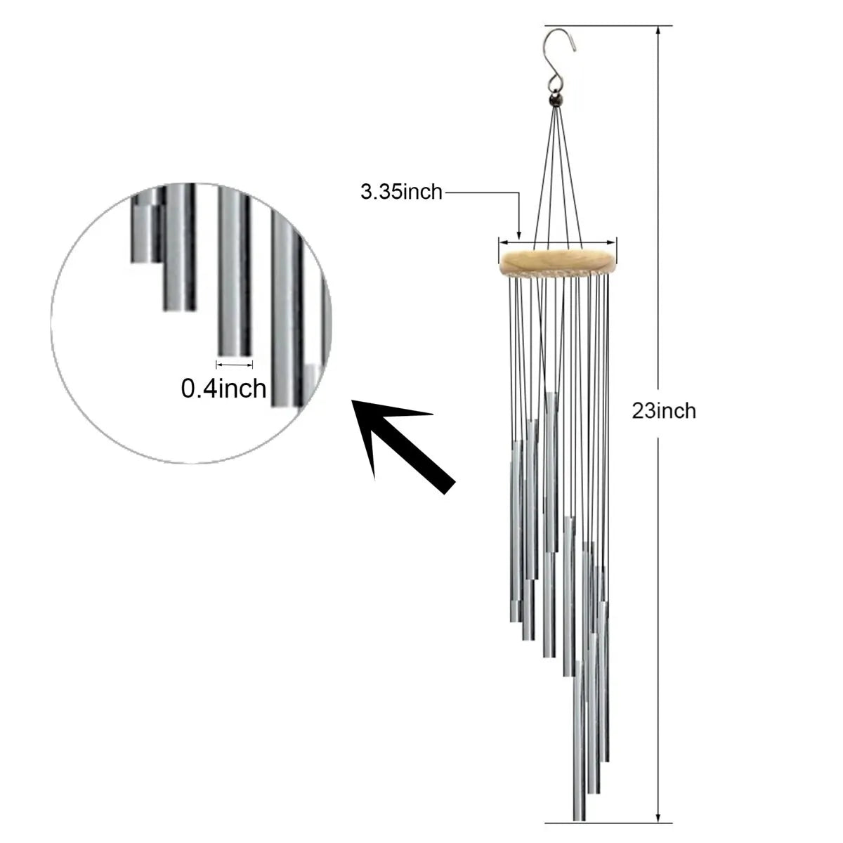 Miwayer 12 Tubes Wind Chimes &ndash; Loud Outdoor Garden Melody