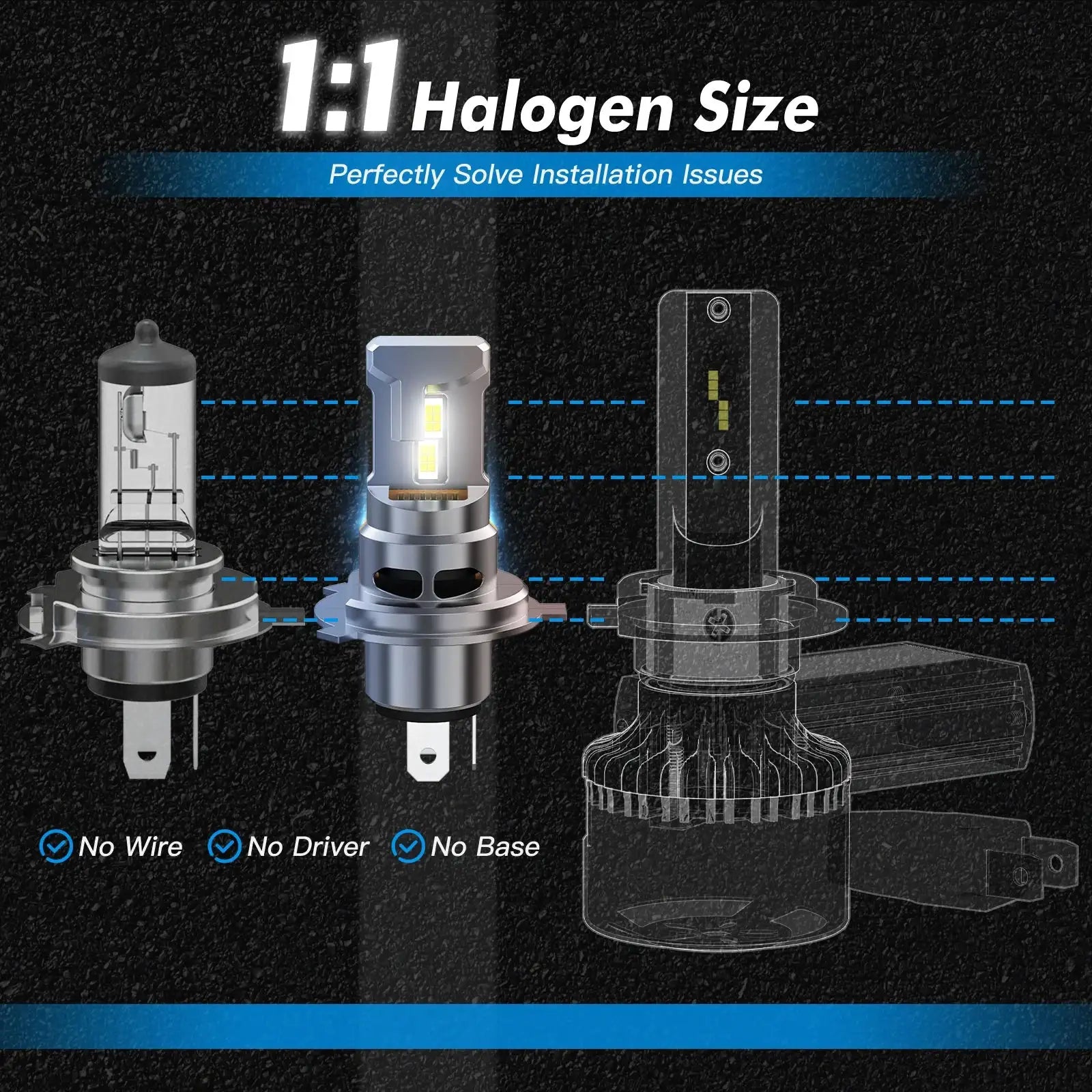 Bevinsee 12000LM LED Headlight Bulbs 70W CANBUS 6000K