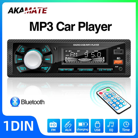 1 Din Car Radio Bluetooth FM EQ &ndash; Colorful Light Display