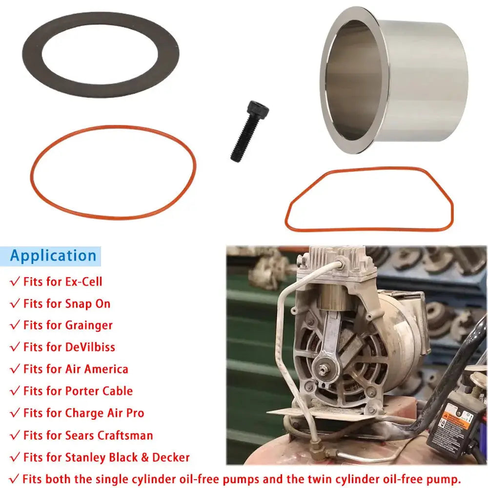 K-0650 Air Compressor Cylinder Sleeve and Compression Ring Kit, Air Compressor Service Kits For Craftsman DeVilbiss Porter Cable by InterCyprus Trading Ltd