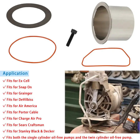 K-0650 Air Compressor Cylinder Sleeve and Compression Ring Kit, Air Compressor Service Kits For Craftsman DeVilbiss Porter Cable by InterCyprus Trading Ltd