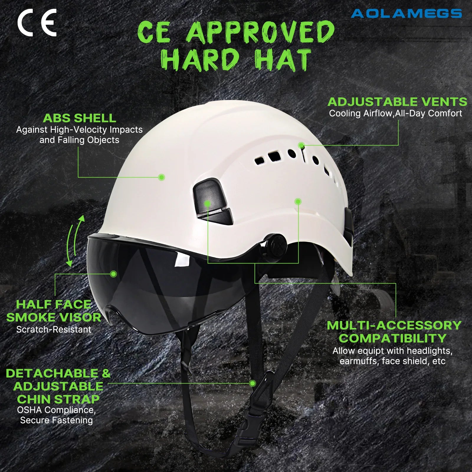 Aolamegs SF07 Safety Helmet &ndash; Lightweight Breathable ABS
