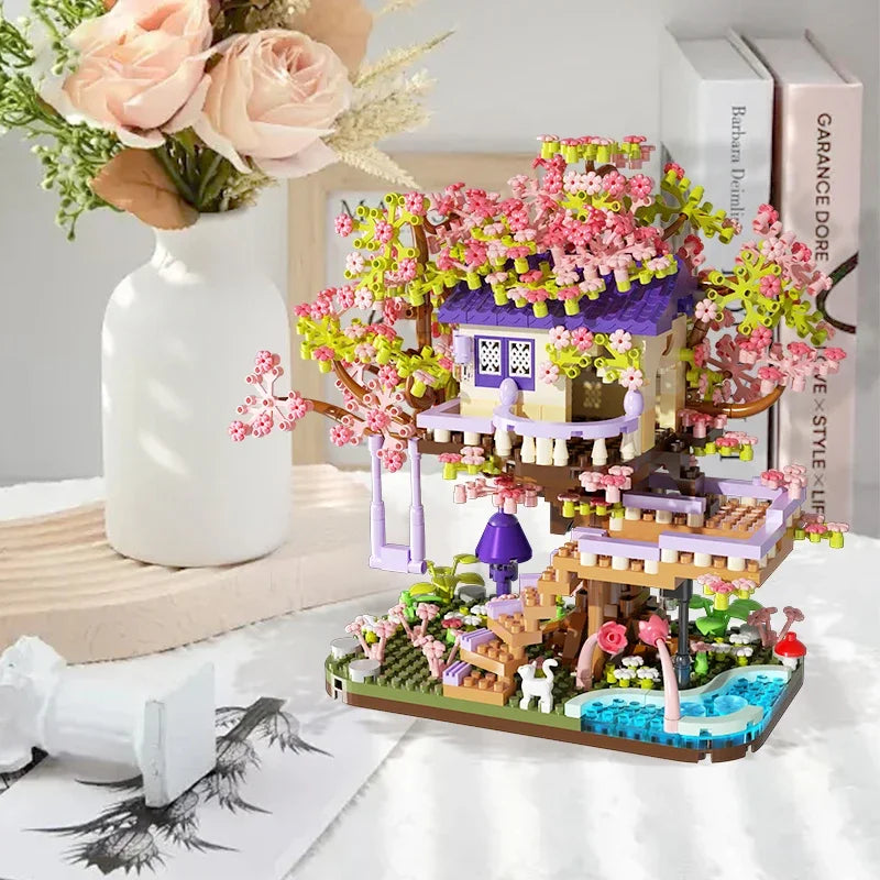 Flower Tree House Building Block &ndash; Creative DIY Assembly Fun