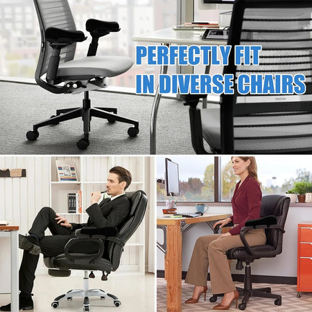 1Pair Office Chair Arm Pads &ndash; Premium Memory Foam with Cooling Gel Top