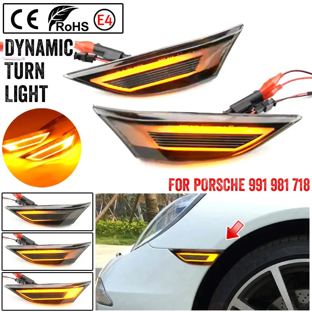 Side Marker Lights With Dynamic LED For Porsche 991 718 Cayman by InterCyprus Trading Ltd