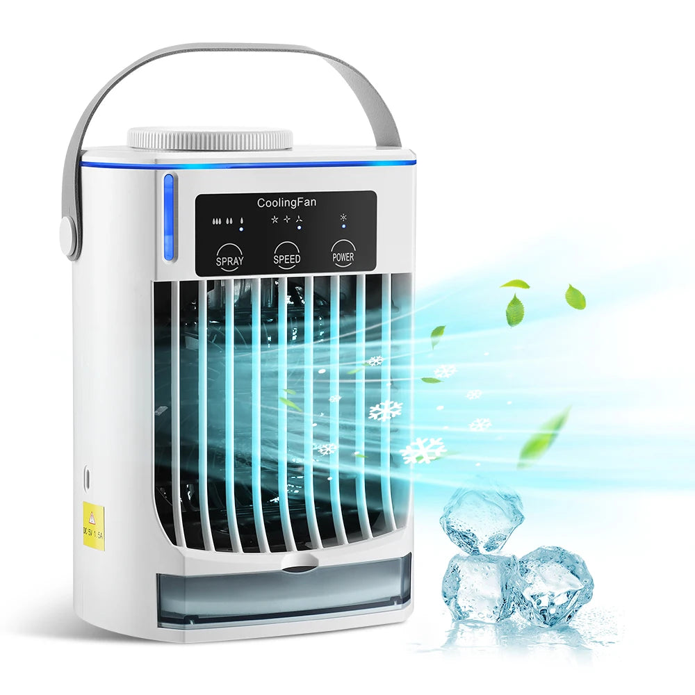 Portable USB Air Conditioner &amp; Evaporative Cooler with Humidifier Cooling Fan / CN