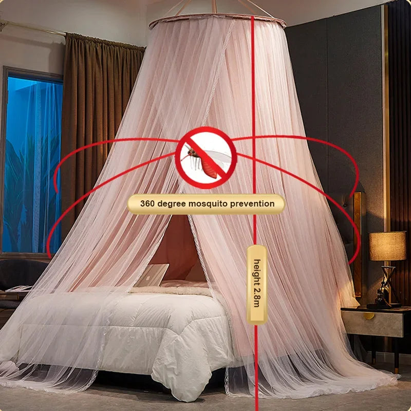 Hanging Dome Mosquito Net Bed Canopy - Double Layer Shield