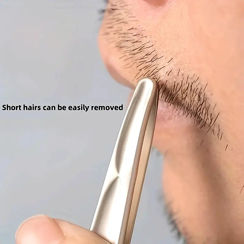 Premium Round Head Tweezers for Eyebrow & Facial Hair Removal Seamless Clips Short Hair Precision Beard Clip by InterCyprus Trading Ltd