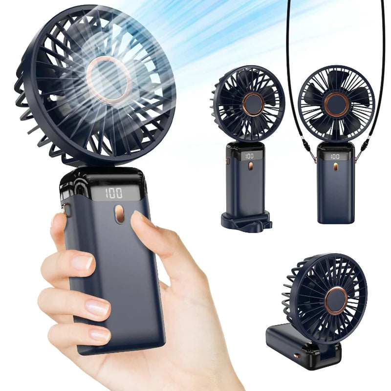 Handheld Fan 3000mAh &ndash; LED Display and USB Rechargeable