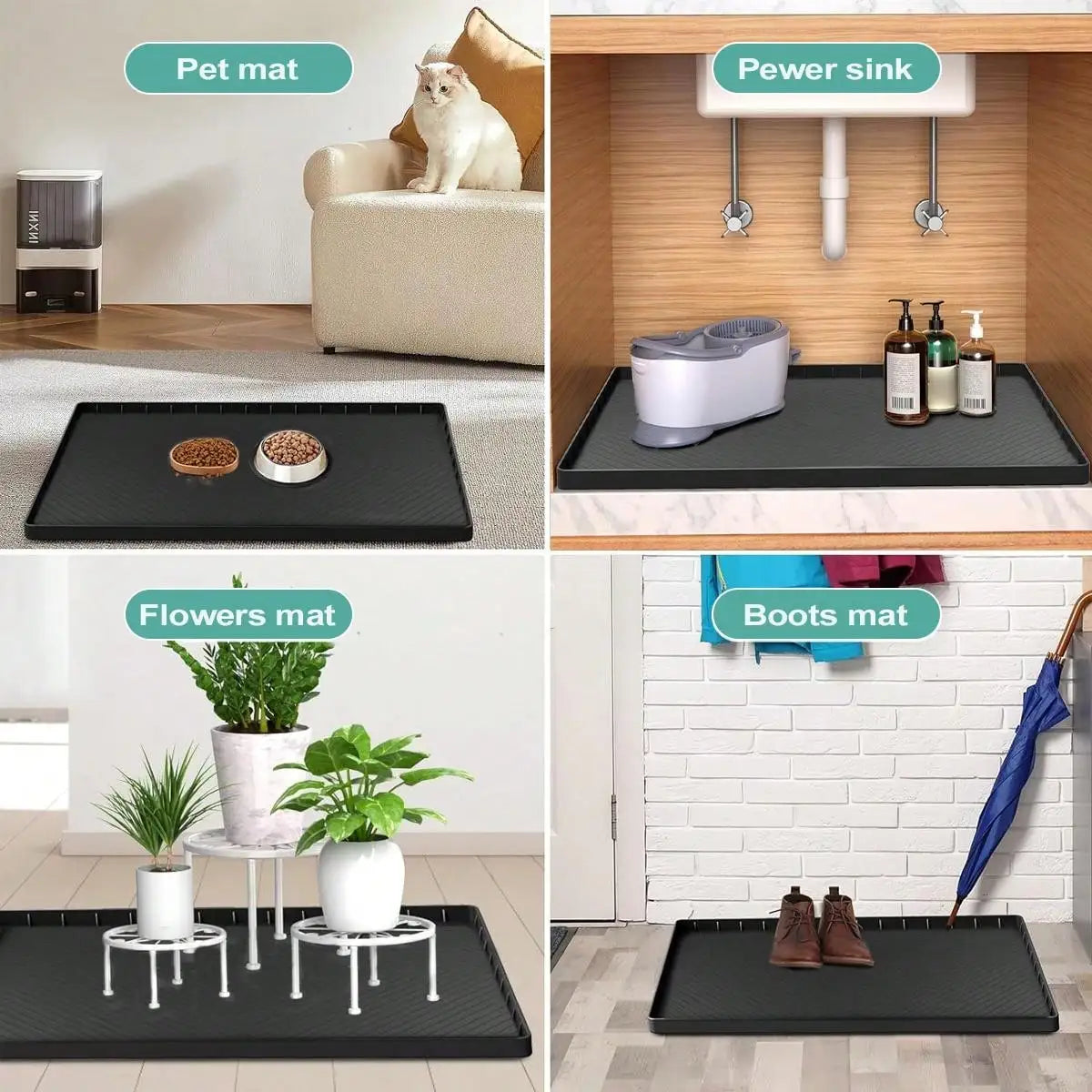 Leeseph Under Sink Silicone Mat &ndash; Waterproof Leakproof Mat