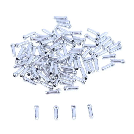 Aluminum Alloy MTB Bike Brake Cable Tips &ndash; Durable Lightweight Crimps Silver 100 pcs
