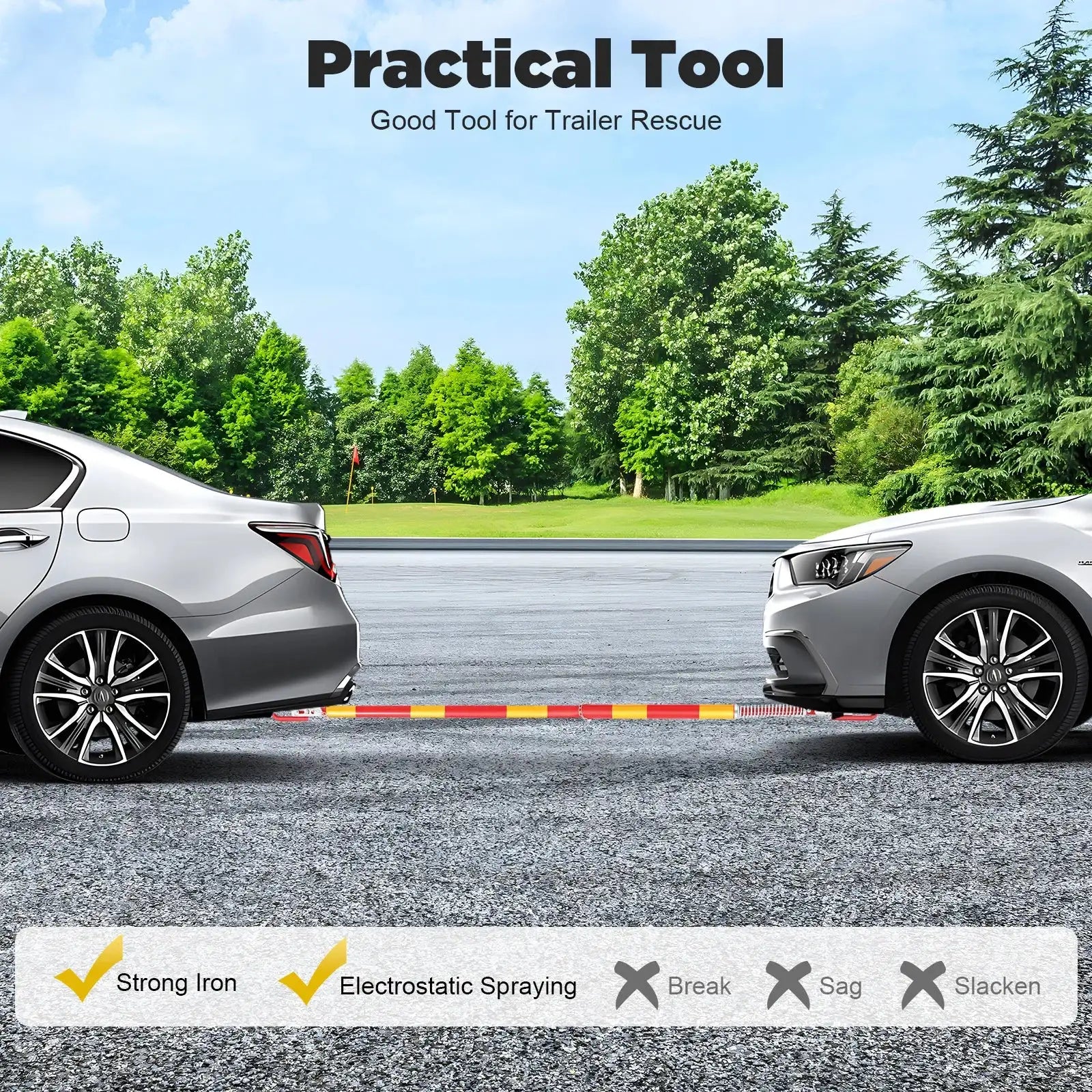 Trailer Bar 5T Towing Pole &ndash; Heavy Duty Cushioned Tow Rod