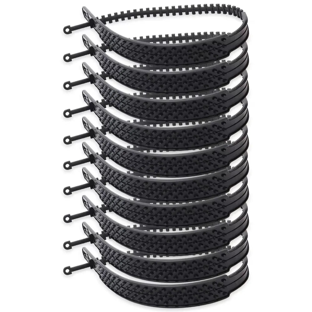 20-10pcs Snow Chain Widen Thicken Crawler Plastic&ndash;Anti Slip 10pcs Black