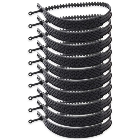 20-10pcs Snow Chain Widen Thicken Crawler Plastic&ndash;Anti Slip 10pcs Black