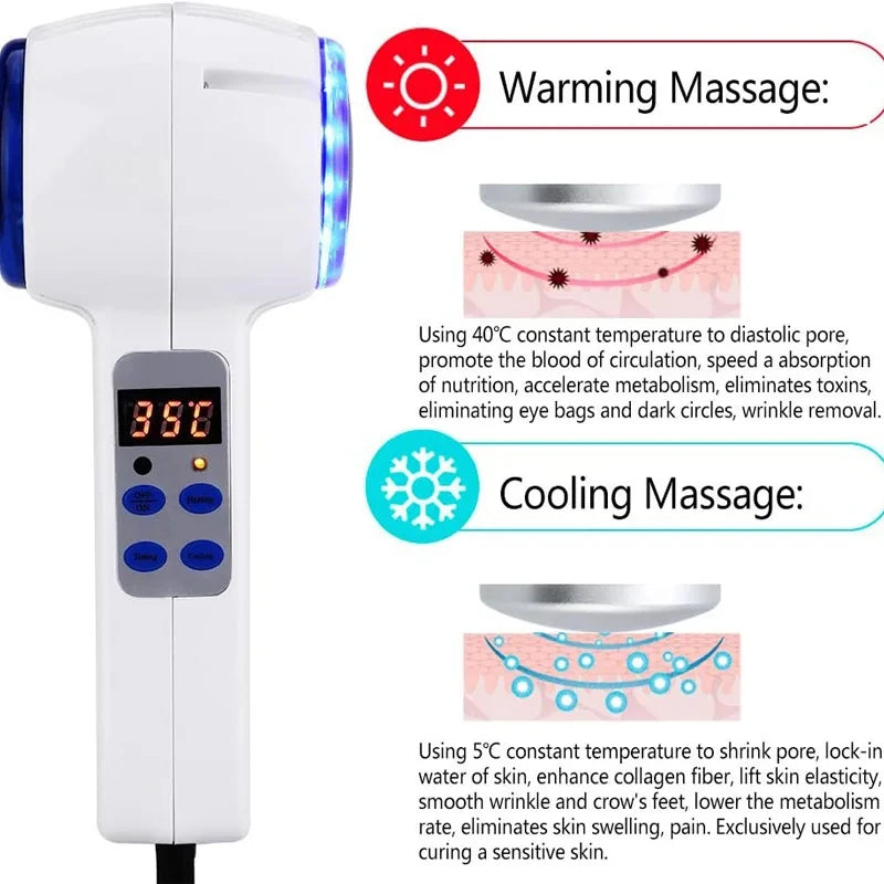 A0807 &ndash; Hot And Cold Double Head Massager With Blue Light