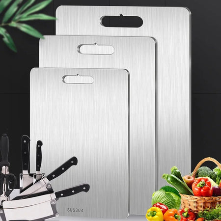 Premium 316 Stainless Steel Double-Sided Cutting Board for Kitchen Use