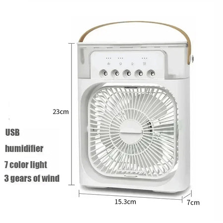 3-in-1 Portable Air Cooler with LED Night Light &amp; Humidifier White trumpet