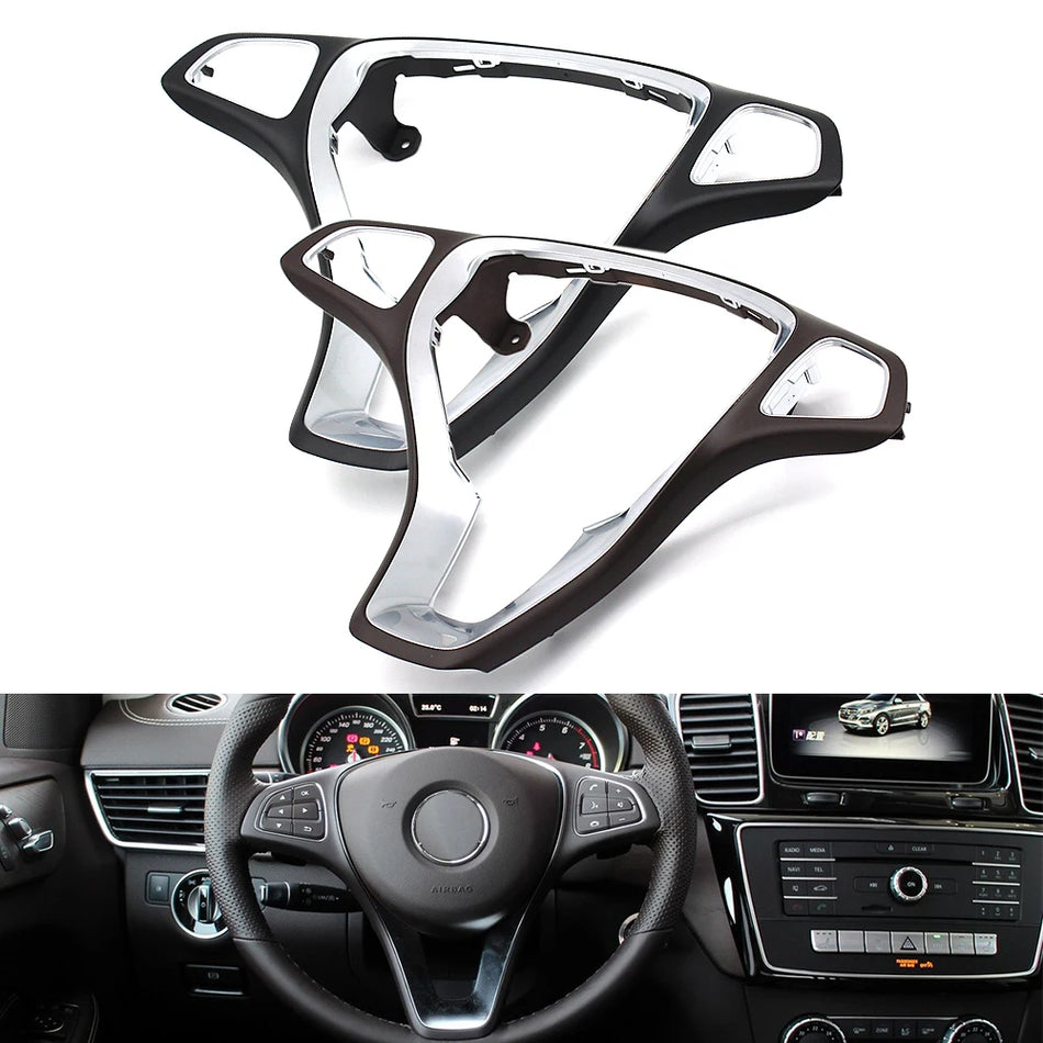 Mercedes Benz GLE GLS Vito V Class Chrome Steering Wheel Trim Cover, PC and ABS