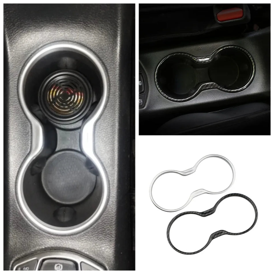 Cup Holder Panel Cover Trim for Jeep New Compass 2017-2019, ABS Chrome Finish Interior Trim