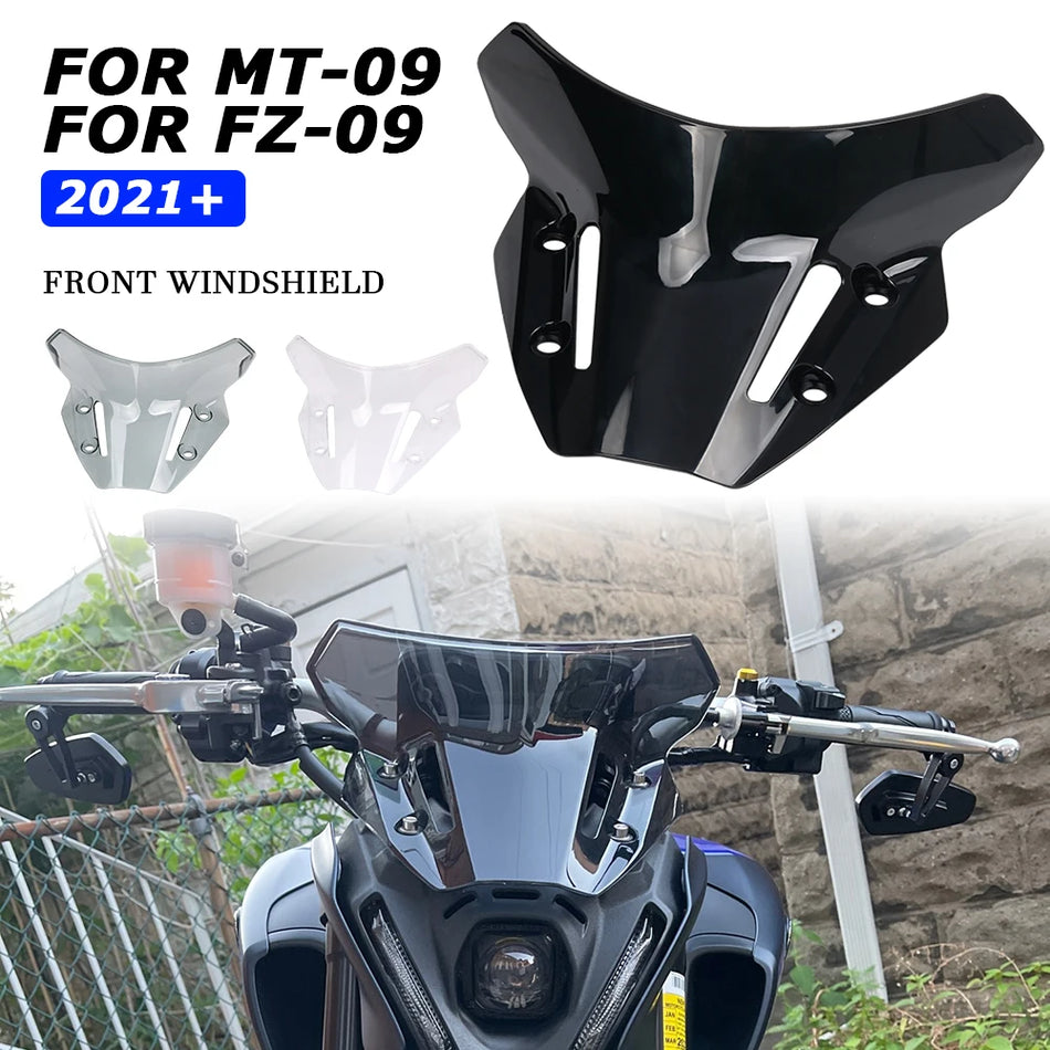 Déflecteur de pare-brise Yamaha MT-09 SP pour MT-09 et FZ-09, Gris, Transparent, Noir