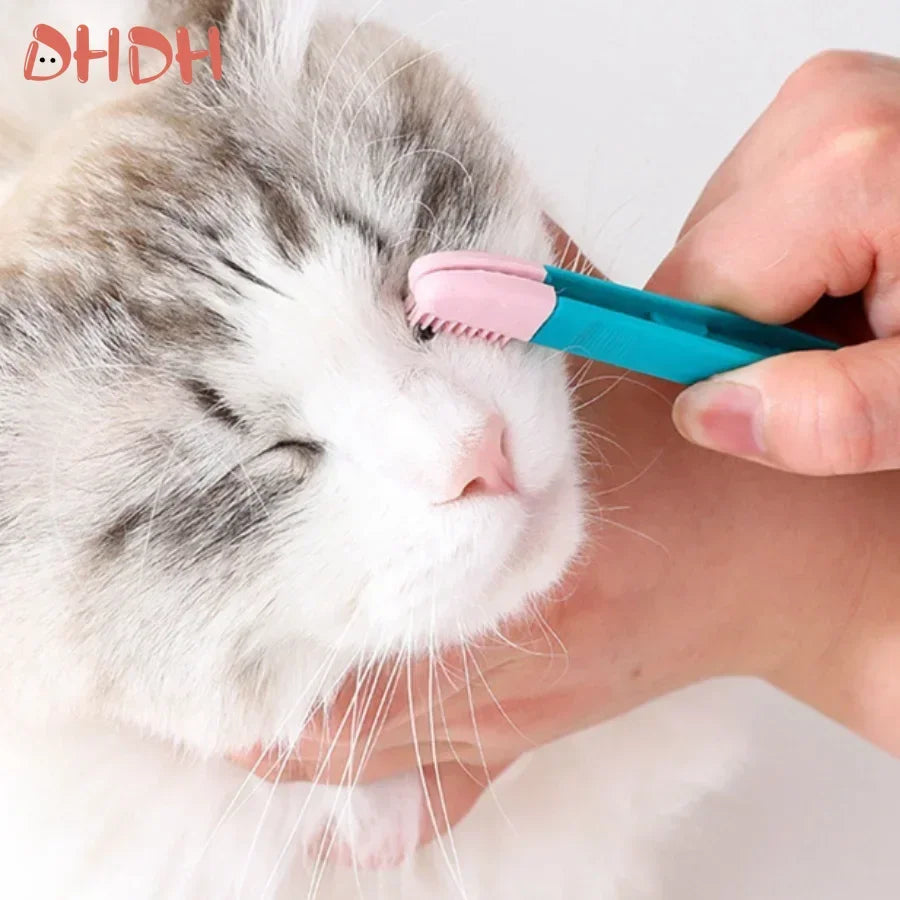 Cat Eyes Comb and Tear Stain Remover Brush for Cats and Dogs
