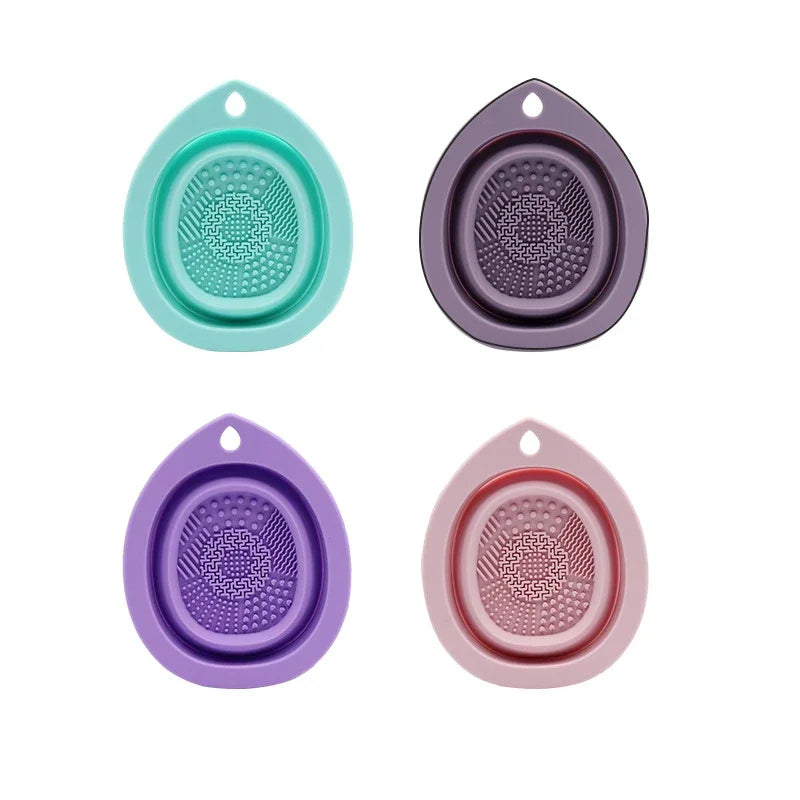 Foldable Silicone Makeup Brush Cleaner &amp; Cosmetic Scrubber