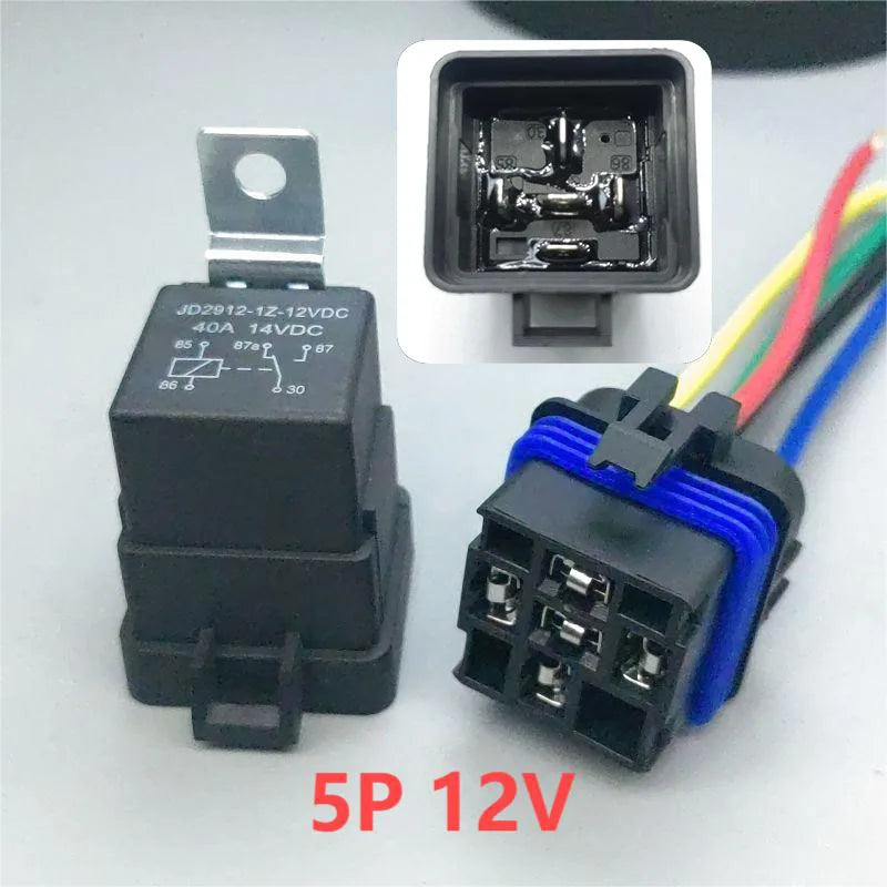 Car Auto Relay &ndash; Sealed Waterproof Design for 12V and 24V Systems 5P 12V  15CM