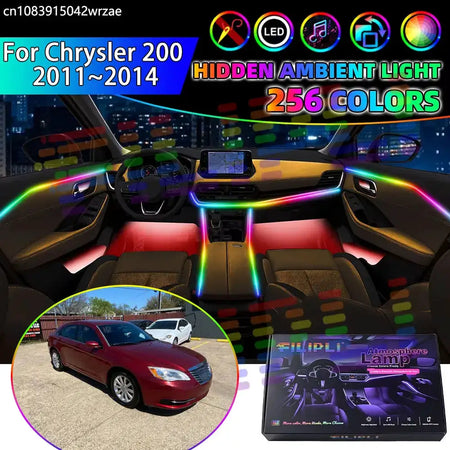 For Chrysler 200 2011~2014 MK1 2012 2013 RGB Car Interior Ambient Lights Strips Breathing Lighting Kit App Control LED strips by InterCyprus Trading Ltd