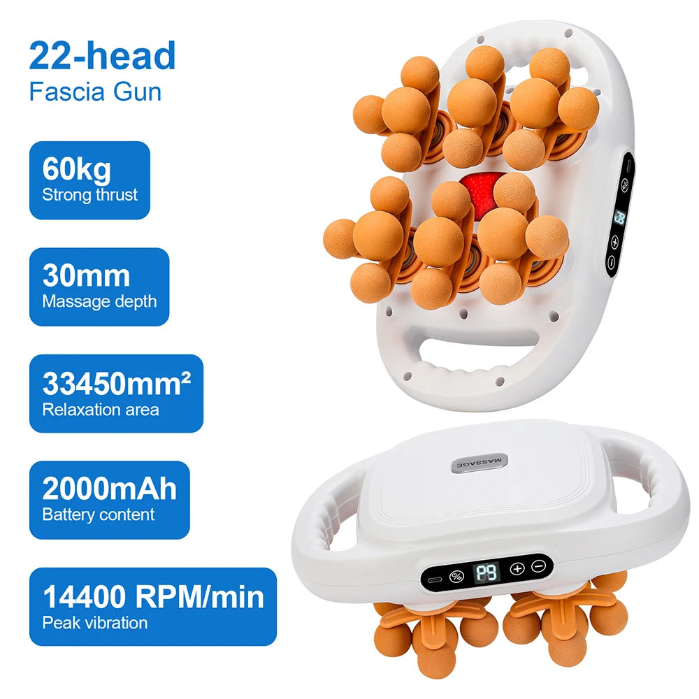 42-Heads Fascia Gun &ndash; Powerful High Frequency Massage 32 head 1