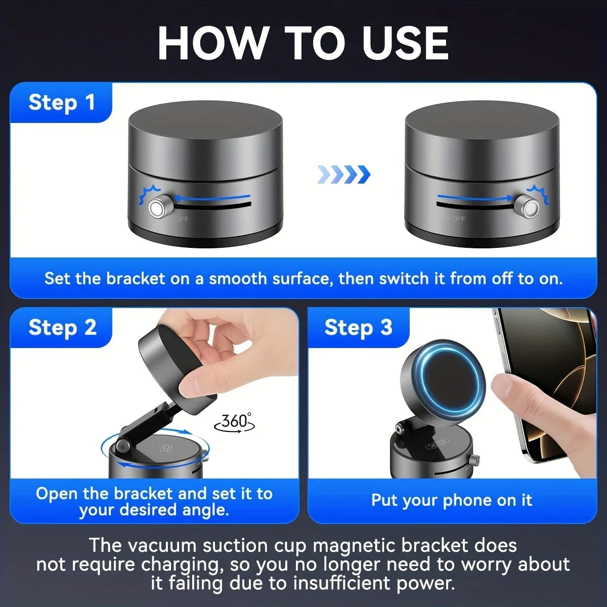 Vacuum Magnetic Cup Stand &ndash; Foldable Retractable Design