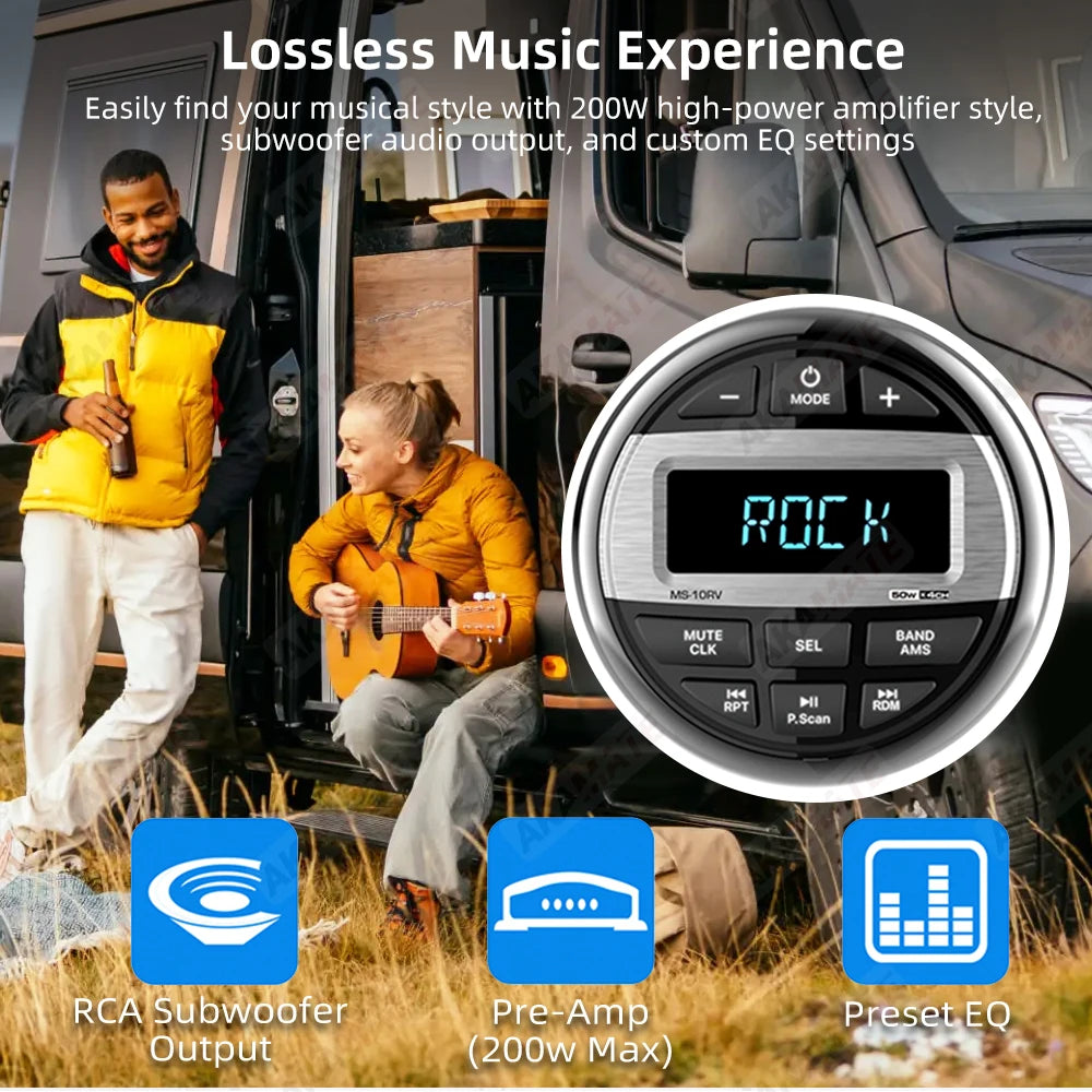 MS-10RV-1 - Waterproof IPX5 Bluetooth RV Media Player