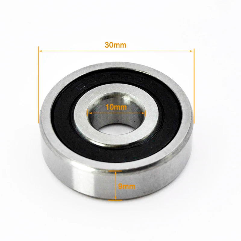 6200 Series Chrome Steel Bearings 2RS &ndash; Grease Lubricated 6200-2RS 10X30X9mm / CHINA / 2Pcs