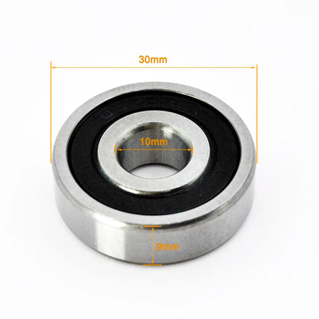 6200 Series Chrome Steel Bearings 2RS &ndash; Grease Lubricated 6200-2RS 10X30X9mm / CHINA / 2Pcs