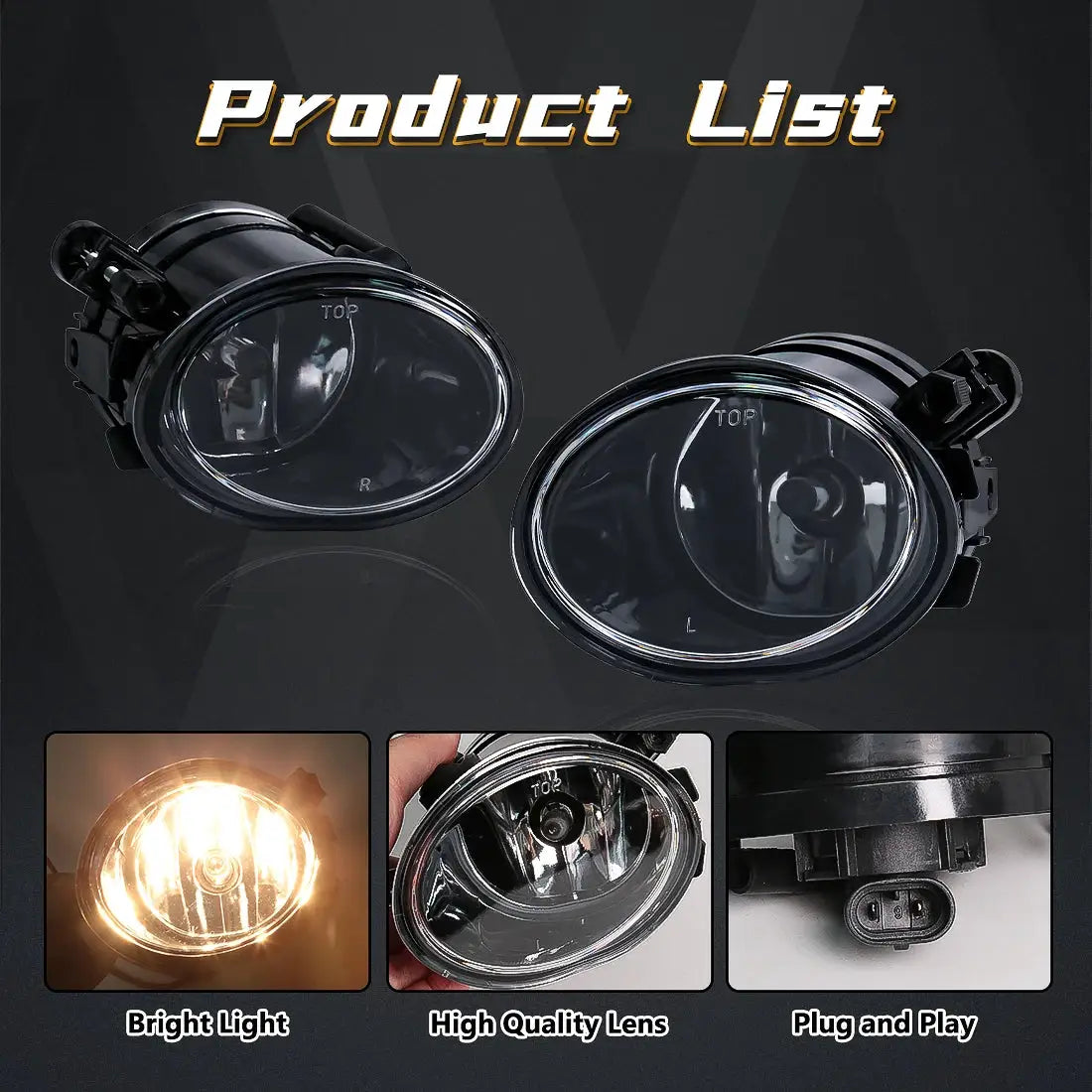 For BMW E39 M5 2001 2002 2003 E46 3 Series M3 2002 2003 2004 2005 2006 Fog Lights Headlight Front Driving Lamp Halogen LED Bulbs by InterCyprus Trading Ltd