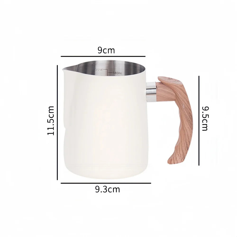 WUWANLI Coffee Milk Frothing Pitcher &ndash; High Precision Measuring Scale Beige