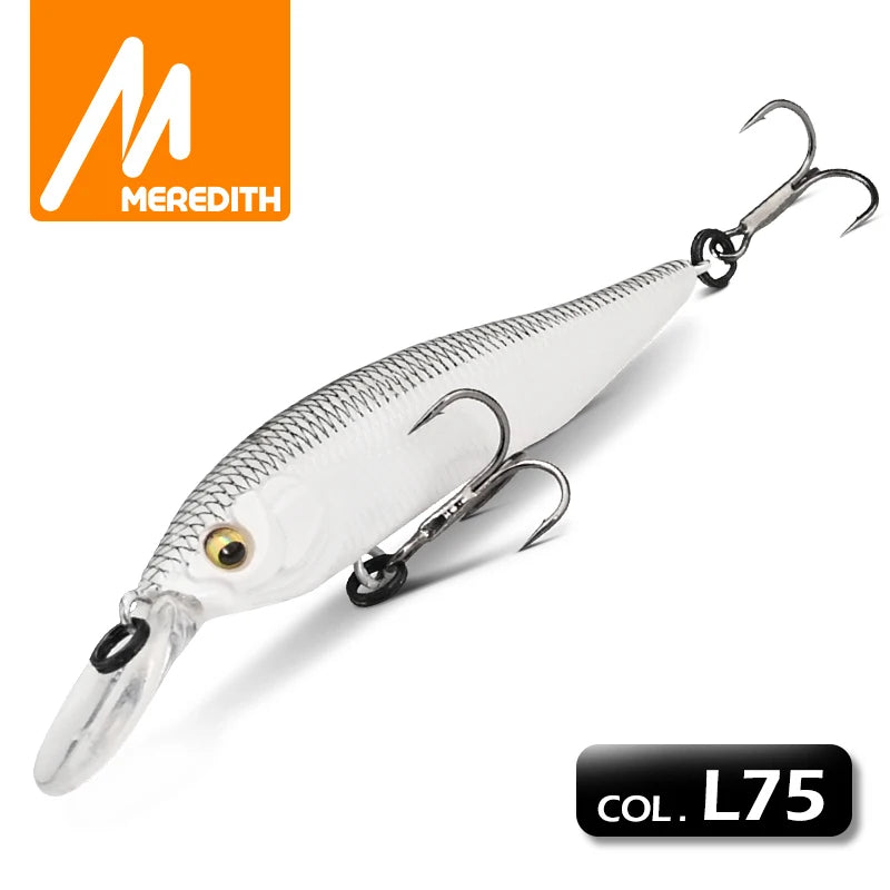 MEREDITH Jerkbait 75mm - Slow Sinking Pike/Zander Lure, 2.4M Deep X-NANAHAN-75SS-L75 / 75mm / CHINA