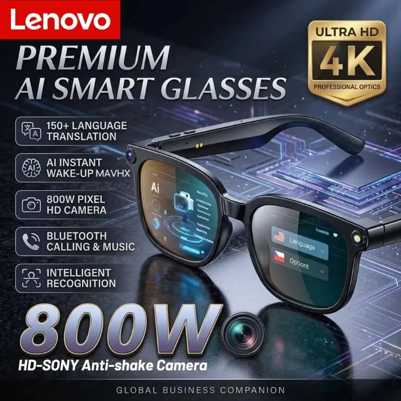 Lenovo Ai Camera Glasses With Hd Recording And Bluetooth Audio