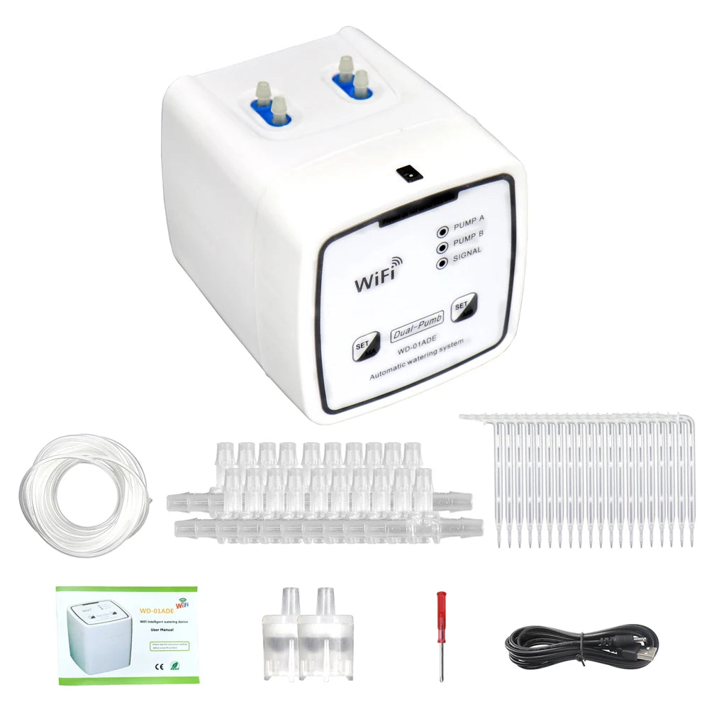 Smart WIFI Automatic Drip Irrigation System with Dual Pumps 20 Pots