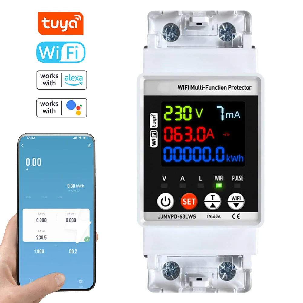 Tuya WiFi Automatic Reclosuring Protector &ndash; Intelligent Voltage Protection NO WiFi Version