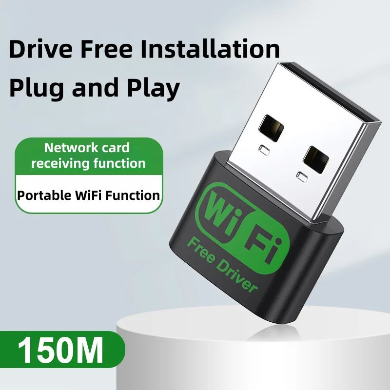 150Mbps USB WiFi адаптер 2.4GHz за Windows 7-10, Mac OS