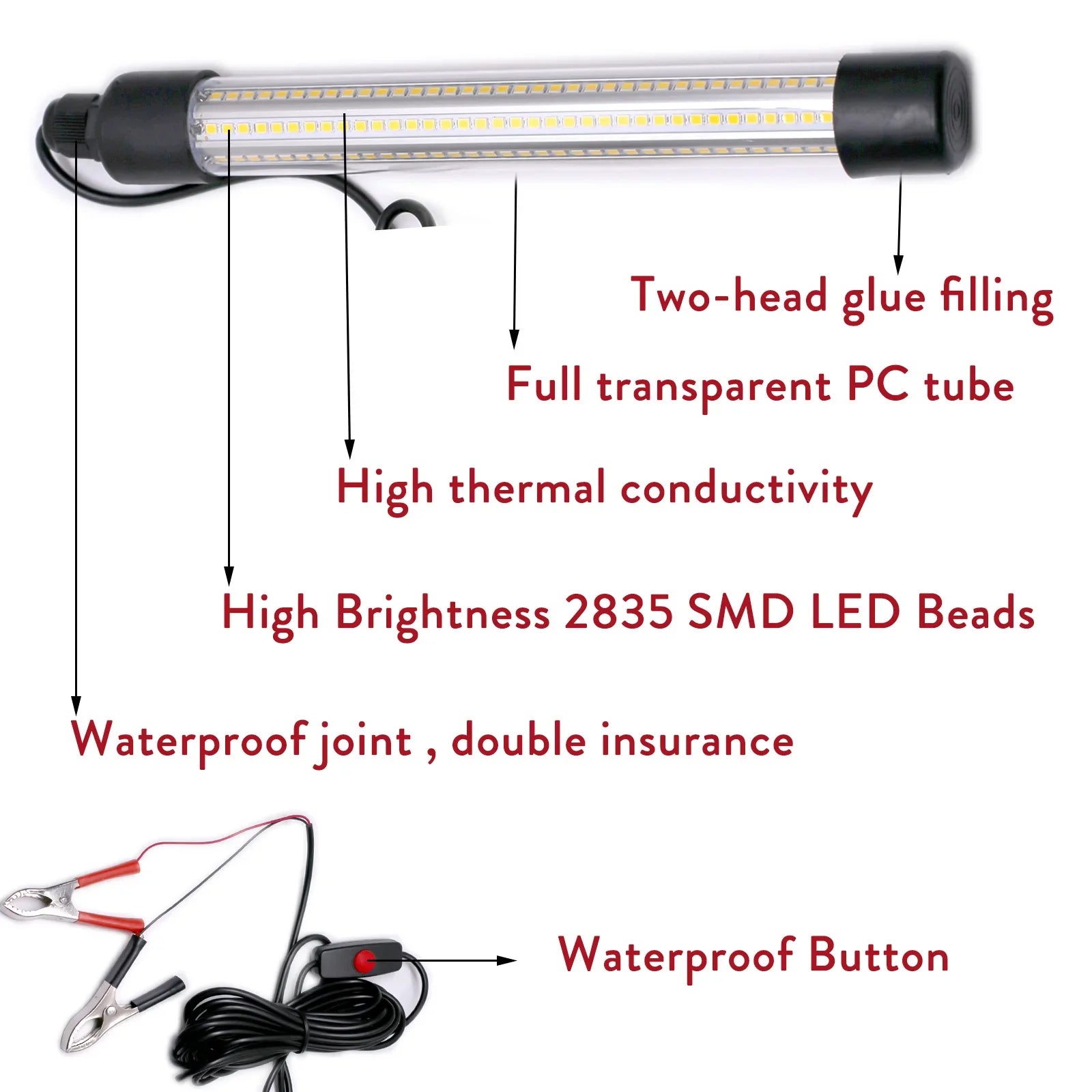 30W 2835SMD Underwater Fishing Bait Light &ndash; IP68 Waterproof